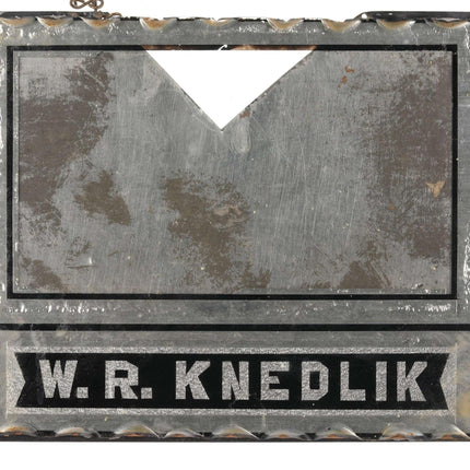 c1920's Barber's Licence and Nameplate Holder W.R. Knedlik - Estate Fresh Austin