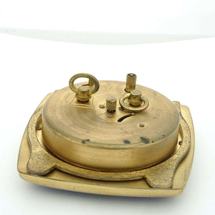 c1930 Kienzle Germany Alarm Clock Gold Dore Bronze with Blue Enamel - Estate Fresh Austin