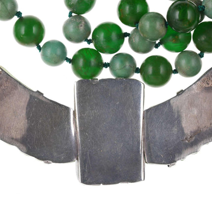 c1940's Mexican Sterling carved hardstone and bakelite necklace - Estate Fresh Austin