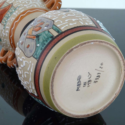 c1950 Italian Mid Century Modern Chinoiserie Vase Hand Painted with Tubelined M - Estate Fresh Austin