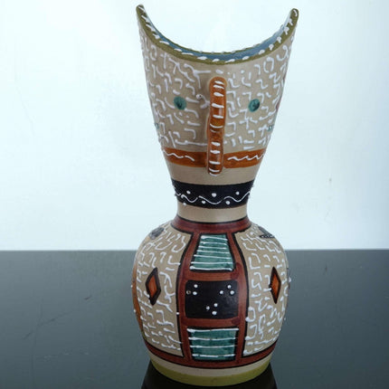 c1950 Italian Mid Century Modern Chinoiserie Vase Hand Painted with Tubelined M - Estate Fresh Austin