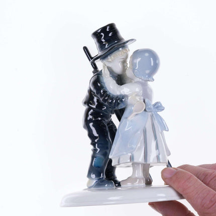 c1950's Metzler and Ortloff German Porcelain Young Chimney Sweep and Maid lovers - Estate Fresh Austin