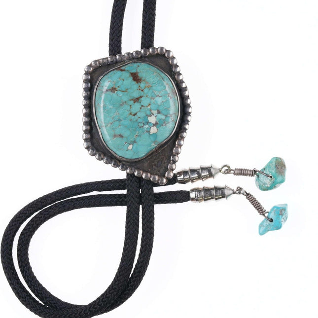 c1950's Navajo Sterling and turquoise bolo tie - Estate Fresh Austin