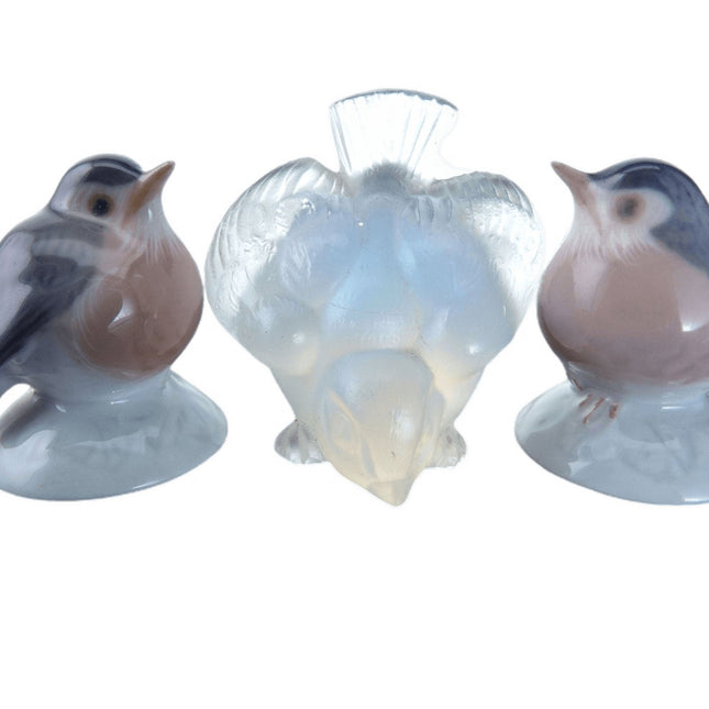 c1960 French Sabino/ Danish Royal Copenhagen Porcelain Bird Figures - Estate Fresh Austin