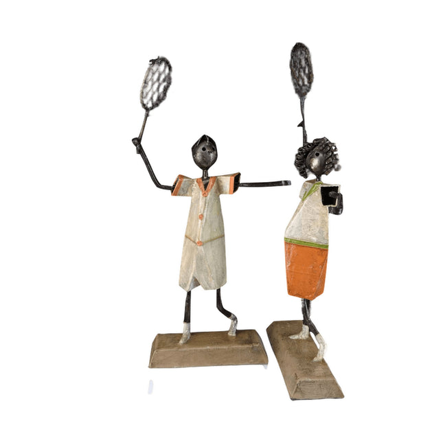 c1980 Manuel Felguerez Welded Steel Tennis player Sculptures - Estate Fresh Austin
