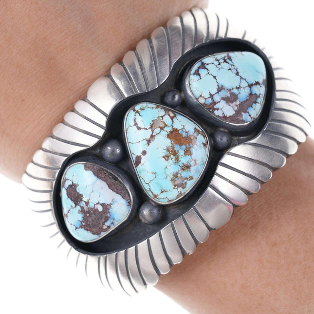 Daniel Benally Navajo Golden Hill turquoise cuff bracelet - Estate Fresh Austin