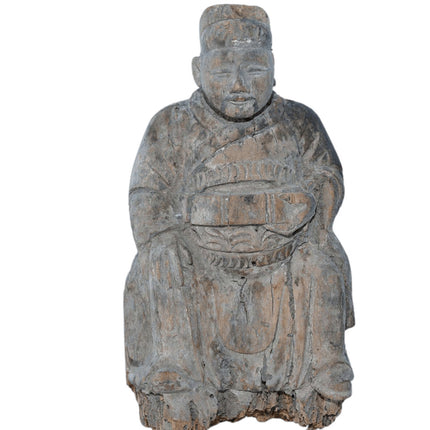 Early Chinese Carved wood temple figure - Estate Fresh Austin