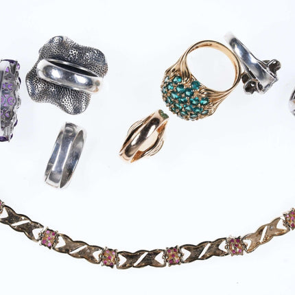 Estate lot Vintage Sterling rings and bracelet v - Estate Fresh Austin