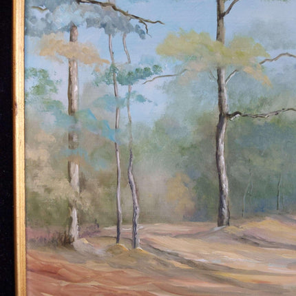 Faye Schnuriger( 1911-1997) San Antonio Texas Landscape Deer Painting on Board - Estate Fresh Austin