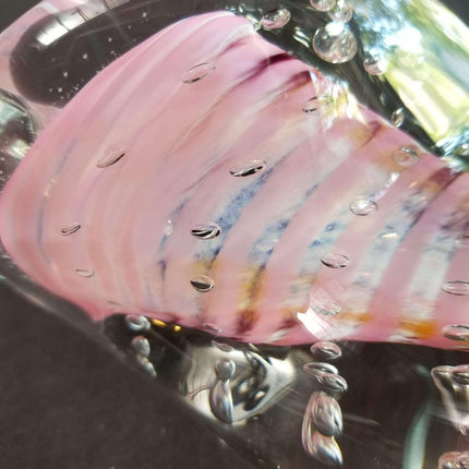 Fire Island Austin Studio Glass Paperweight Biomorphic Pink Twisted Tongue Shape - Estate Fresh Austin