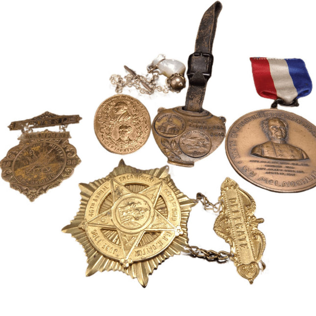 G.A.R. civil War Veteran GAR Annual Encampment Medals/Watch Fobs 1896, 1904, 19 - Estate Fresh Austin