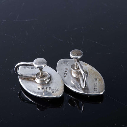 Georg Jensen Sterling Silver Art Deco Screw back earrings - Estate Fresh Austin