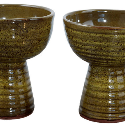 Harding Black Texas Studio Art Pottery Stemmed Cups - Estate Fresh AustinAmerican Art Pottery