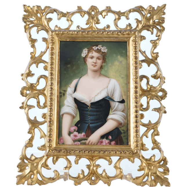 Hermann Sontag (1873-1944) Antique Berlin Porcelain Plaque hand painted woman - Estate Fresh Austin