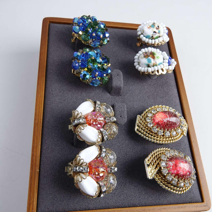 Hobe Vintage Costume Jewelry Clip on Earrings 4 pairs - Estate Fresh Austin