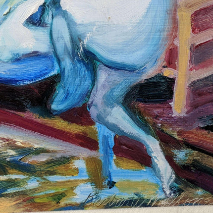 Impressionistic Goat Acrylic on Board by Barbara Mallonee - Estate Fresh Austin