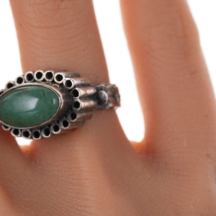 Jadeite Sterling Handmade artisan ring - Estate Fresh Austin