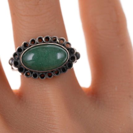 Jadeite Sterling Handmade artisan ring - Estate Fresh Austin