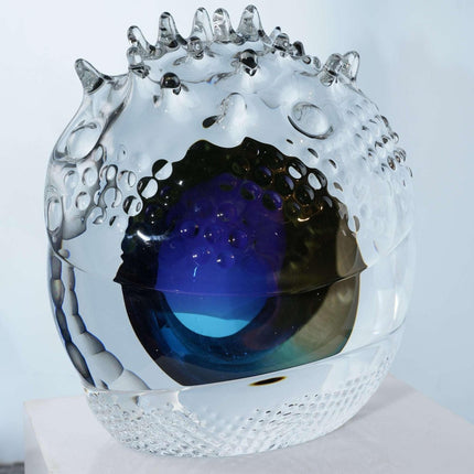 Large Leon Applebaum Art glass sculptural vessel - Estate Fresh Austin
