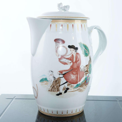 Large Mottahedeh Vista Alegre Chinese Export Style porcelain jug with lid - Estate Fresh Austin
