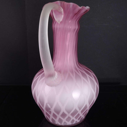 Large Vintage Murano Mother of Pearl Satin Art glass pitcher - Estate Fresh Austin