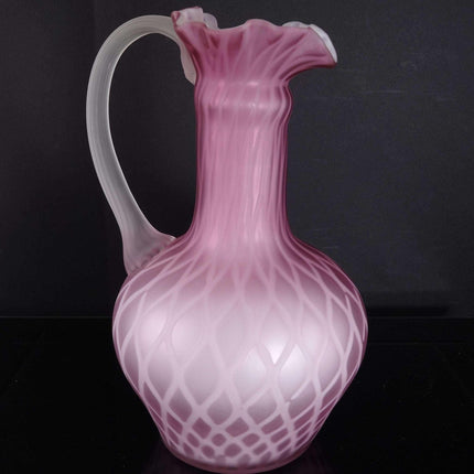 Large Vintage Murano Mother of Pearl Satin Art glass pitcher - Estate Fresh Austin