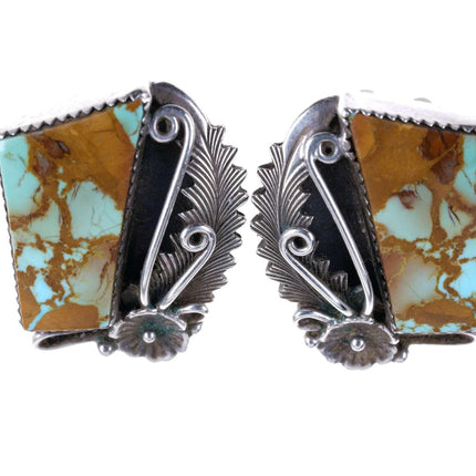 Large Vintage Navajo Sterling/Turquoise clip on earrings - Estate Fresh Austin