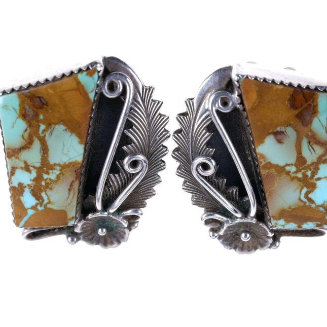 Large Vintage Navajo Sterling/Turquoise clip on earrings - Estate Fresh Austin