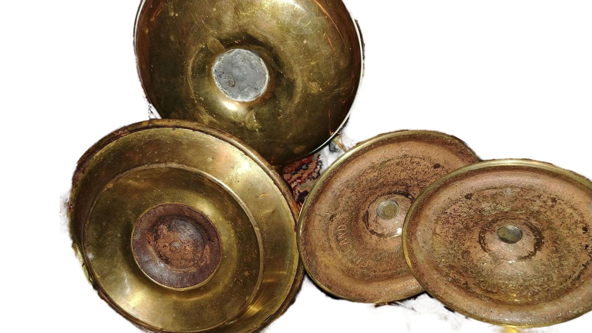 Lot of 10 19th century Antique Brass Candlesticks some brass pushup  Candlesticks – Estate Fresh Austin