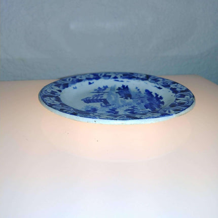 Mid 19th century Pearlware Blue Transferware Staffordshire Child's Plate Hackwoo - Estate Fresh Austin