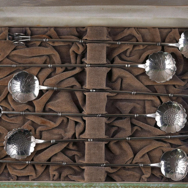 Mid Century Japanese 950 silver cocktail stirring spoon set - Estate Fresh Austin