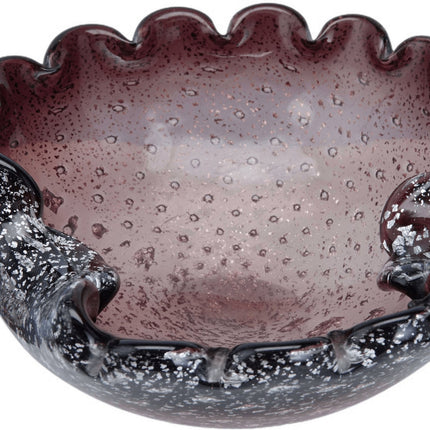 Mid century Murano Controlled bubbles silver foil bowl - Estate Fresh Austin