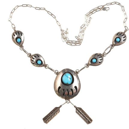 Native American Shadowbox sterling/turquoise necklace - Estate Fresh Austin