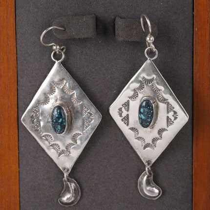 Native American Stamped sterling and turquoise earrings - Estate Fresh Austin