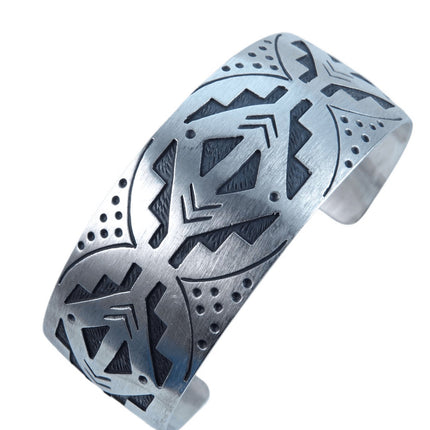 Native American Sterling Hopi Overlay Style Cuff bracelet - Estate Fresh Austin