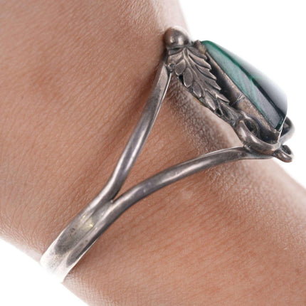 Native American Sterling/Malachite cuff bracelet - Estate Fresh Austin