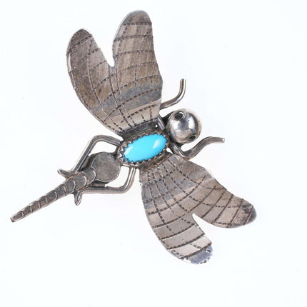 Navajo Sterling/turquoise dragonfly pin - Estate Fresh Austin