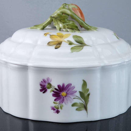 Nymphenburg Hand Painted Porcelain Candy Box with fruit finial - Estate Fresh Austin
