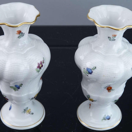 Nymphenburg Hand Painted Porcelain diminutive bud vases - Estate Fresh Austin