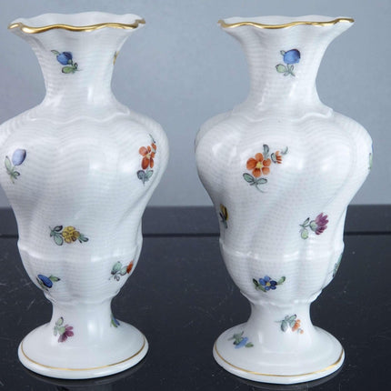 Nymphenburg Hand Painted Porcelain diminutive bud vases - Estate Fresh Austin