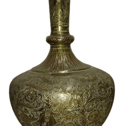Ornate Antique Hand Engraved Brass Hookah Base Early 19th Century Hand Made Bras - Estate Fresh Austin