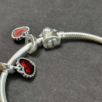 Pandora Sterling Charm Bracelet with 5 charms 7.25" - Estate Fresh Austin