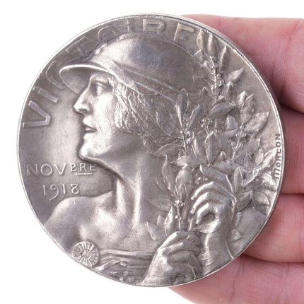 Pierre Alexandre Morlon (1878-1951) WW1 1918 French Bronze Victory Medal Joan of - Estate Fresh Austin