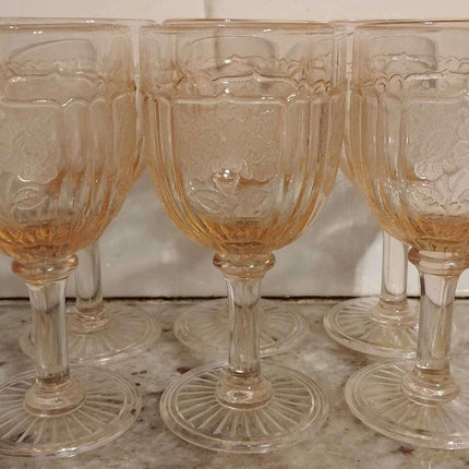 Pink Mayfair Open Rose wine glass Depression 4.5" 3oz 1930's Mint (multiple avai - Estate Fresh Austin