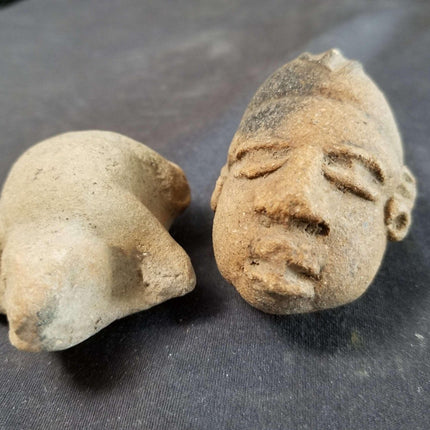 Pre Columbian Pottery Lot Effigy Figural Whistle head Aztec Incan Native Americ - Estate Fresh Austin
