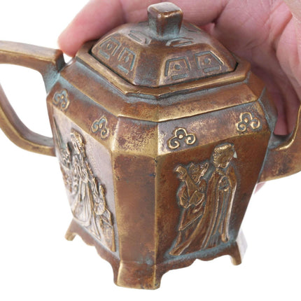 Republic Period Chinese cast brass teapot - Estate Fresh Austin