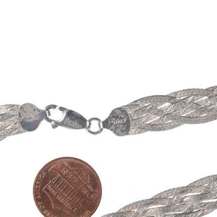 Retro Italian Woven sterling herringbone necklace - Estate Fresh Austin