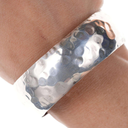 Retro Mexican Sterling silver hammered cuff bracelet - Estate Fresh Austin