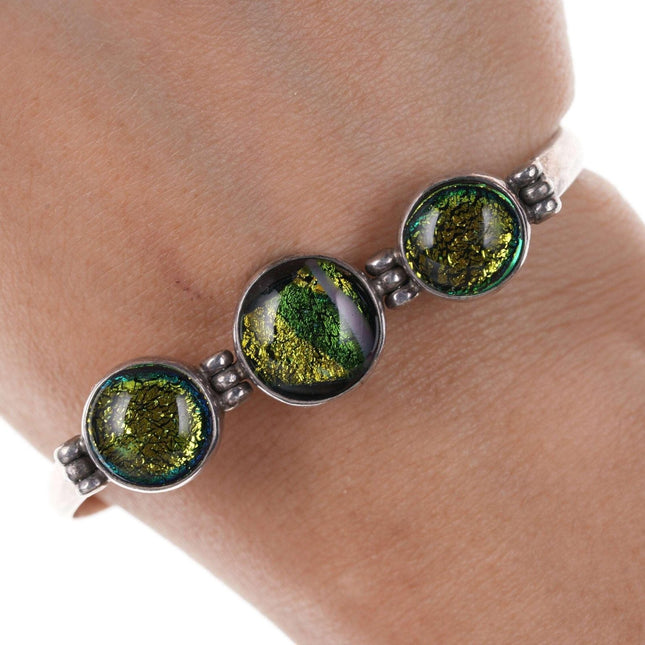 Retro sterling art glass bracelet - Estate Fresh Austin