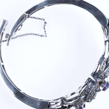 Retro Sterling Silver Marcasite Rhinestone bracelet - Estate Fresh Austin